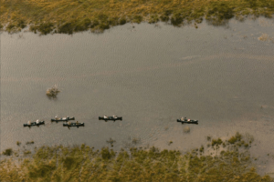 Botswana selinda spillwat canoe and walking safari river with hippo