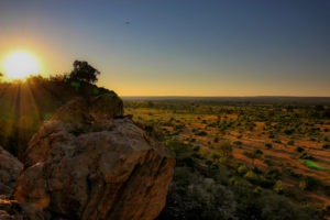 Tuli walking safari sunset