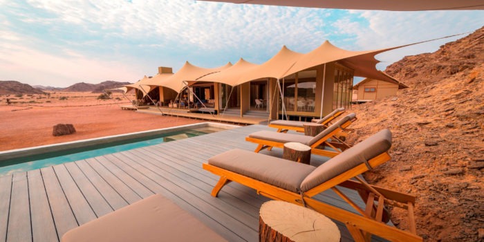 northern namibia Hoanib Skeleton Coast Camp Pool Deck