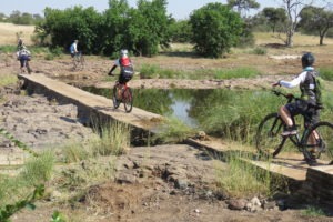 northern tuli botswana cycling safari passing water