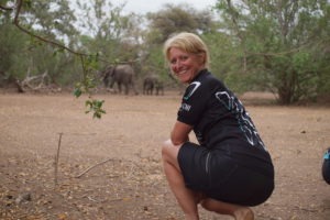 northern tuli botswana cycling safari sitting with elephants