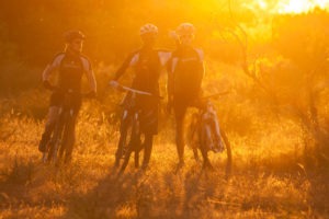 northern tuli botswana cycling safari team sunset photo