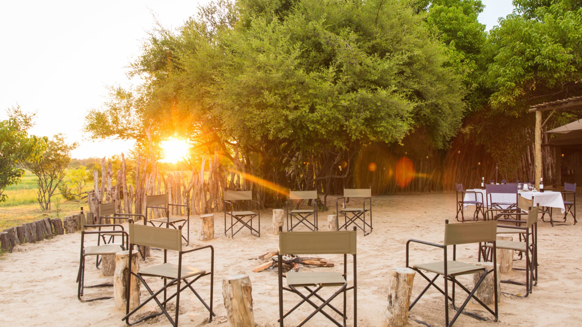 sango safari camp khwai fireplace