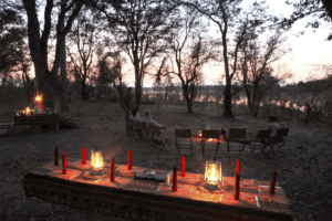 selinda spillway botswana campfire dinner with view