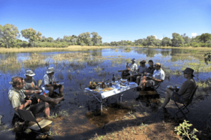selinda spillway breakfast in the water