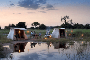 selinda spillway camp set up walking safari