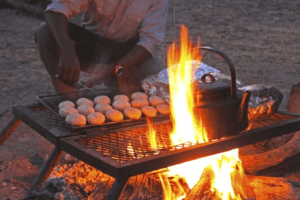 selinda spillway walking safari campfire dinner