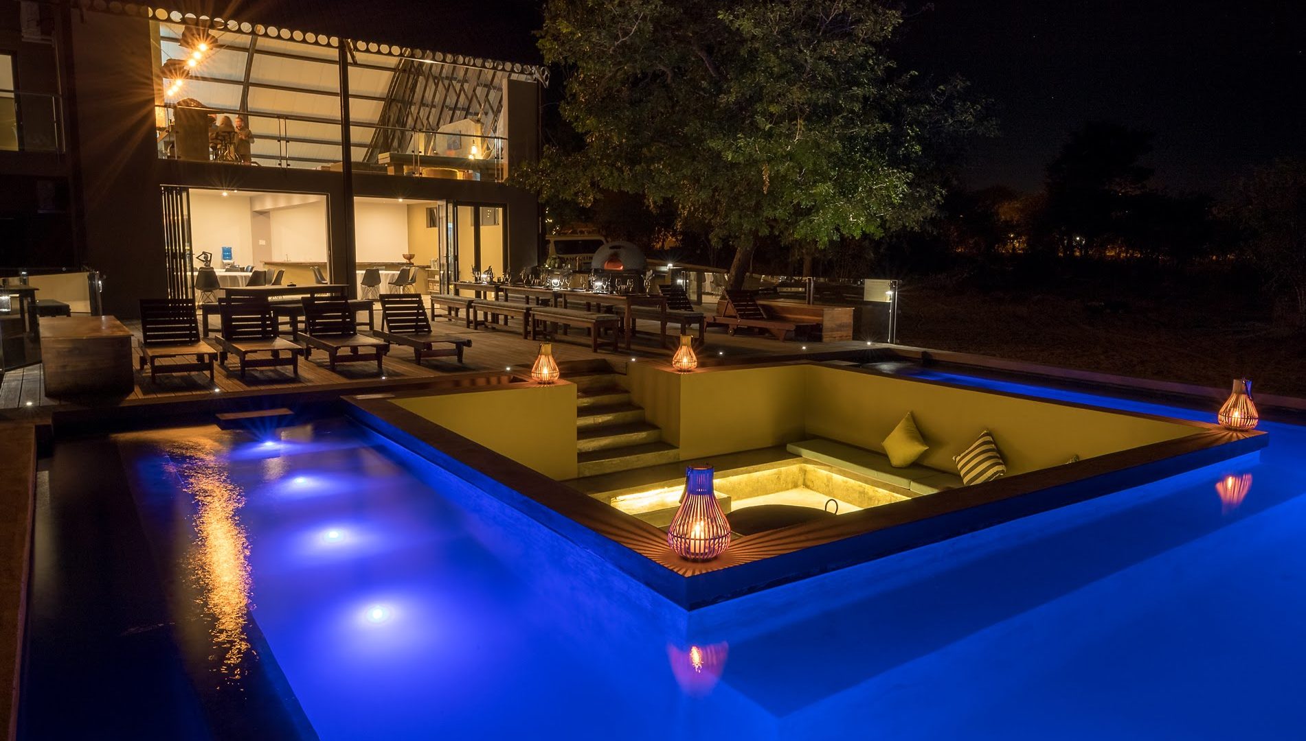 chobe pangolin hotel pool night