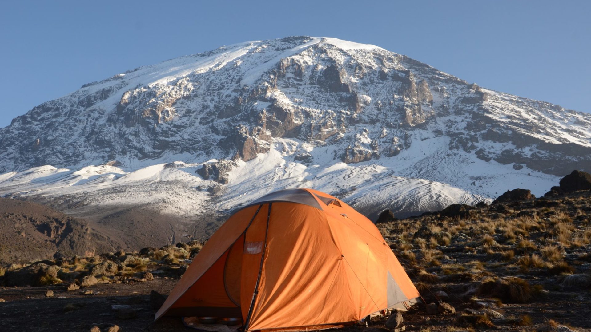 kilimanjaro climbing tent setting