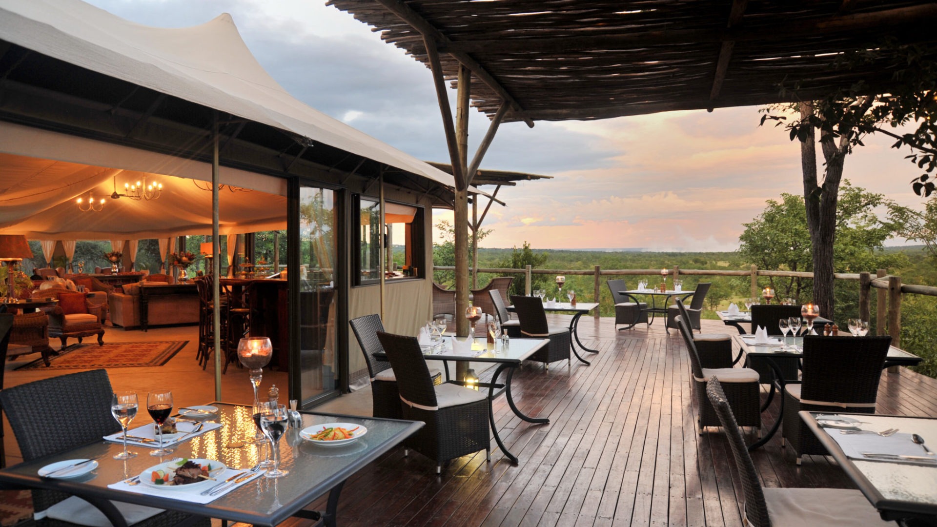 zimbabwe victoria falls the elephant camp dining area