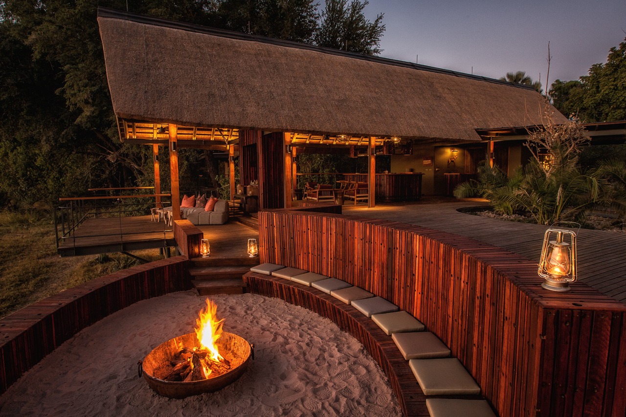 botswana okavango delta chitabe camp fireplace