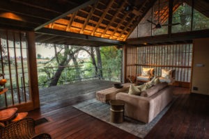 botswana okavango delta chitabe camp library view