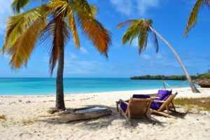 Tanzania Fanjove Island beach sun loungers
